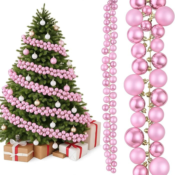 Geetery 29.5 Ft/350 Christmas Ball Garland Ball Ornament 3 Size Combo Christmas Bauble Garland Xm... | Amazon (US)