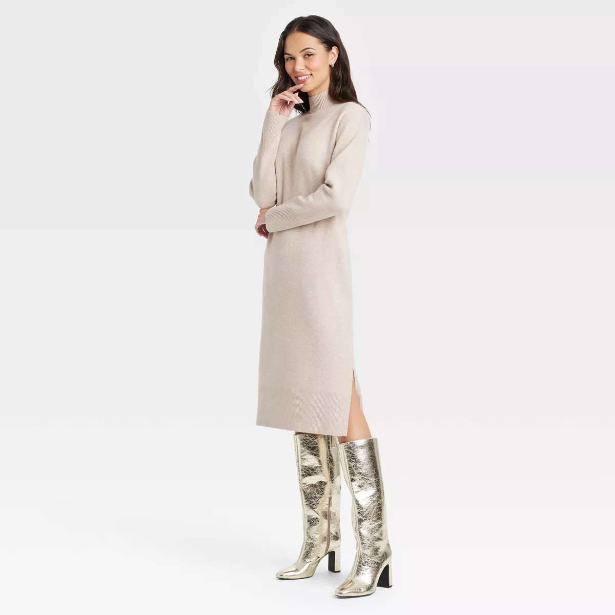 Women's Long Sleeve Midi Sweater Dress - A New Day™ | Target