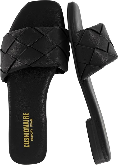 CUSHIONAIRE Franca Woven Slide Sandals Women Dressy or Casual with Memory Foam | Comfortable Summ... | Amazon (US)