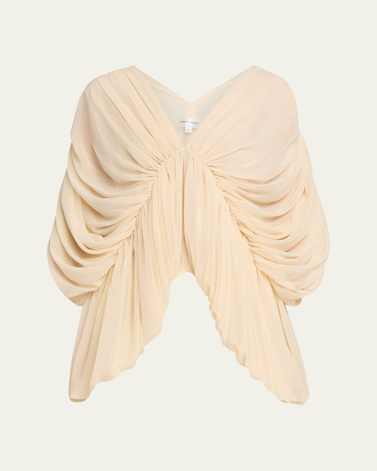 Lenore Draped Deep V-Neck Top | Bergdorf Goodman