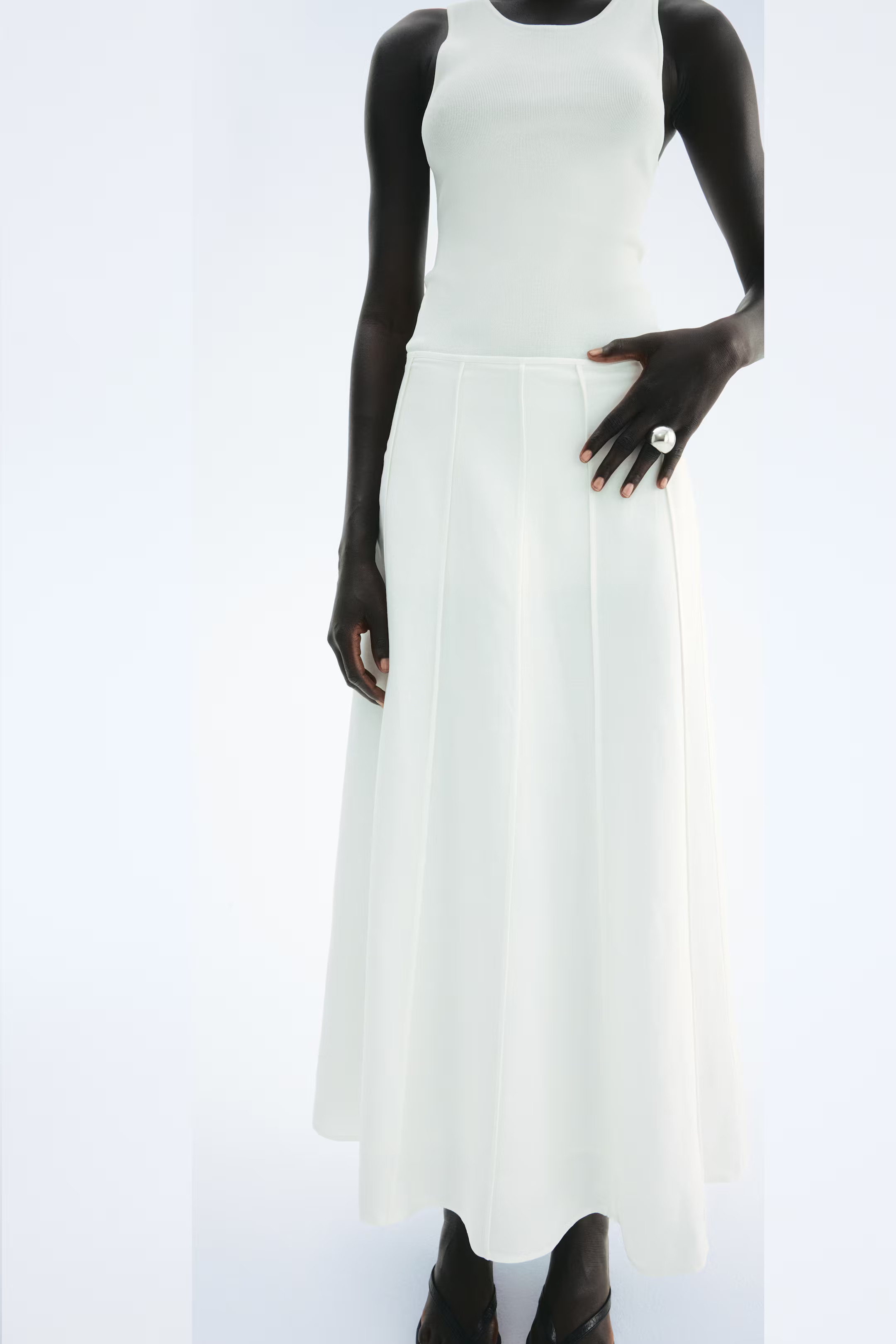 Flared Linen-Blend Skirt | H&M (US + CA)