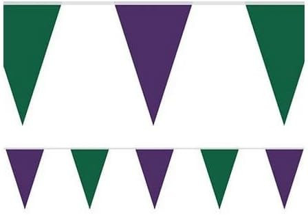 Wimbledon Green & Purple Fabric Pennant Bunting – 24 Reusable Flags, 8m Tennis Party Decoration... | Amazon (UK)