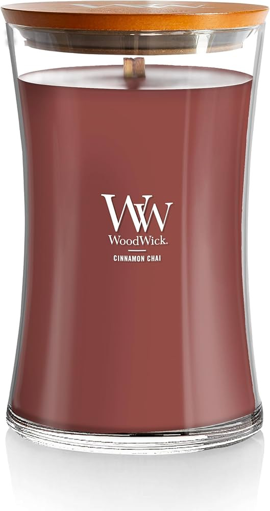 WoodWick Cinnamon Chai Holiday Candle Gifts for Women and Men, 21.5 oz Large Hourglass Candle wit... | Amazon (US)
