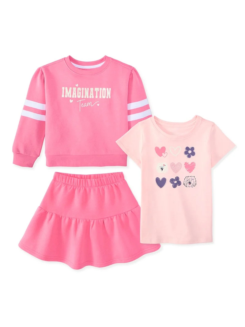Garanimals Baby & Toddler Girl 3-Piece Outfit Set, Sizes 0-6T | Walmart (US)