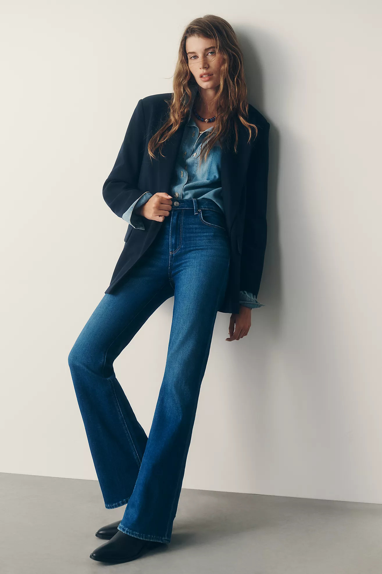 PAIGE Laurel Canyon 32" High-Rise Bootleg Jeans | Anthropologie (US)
