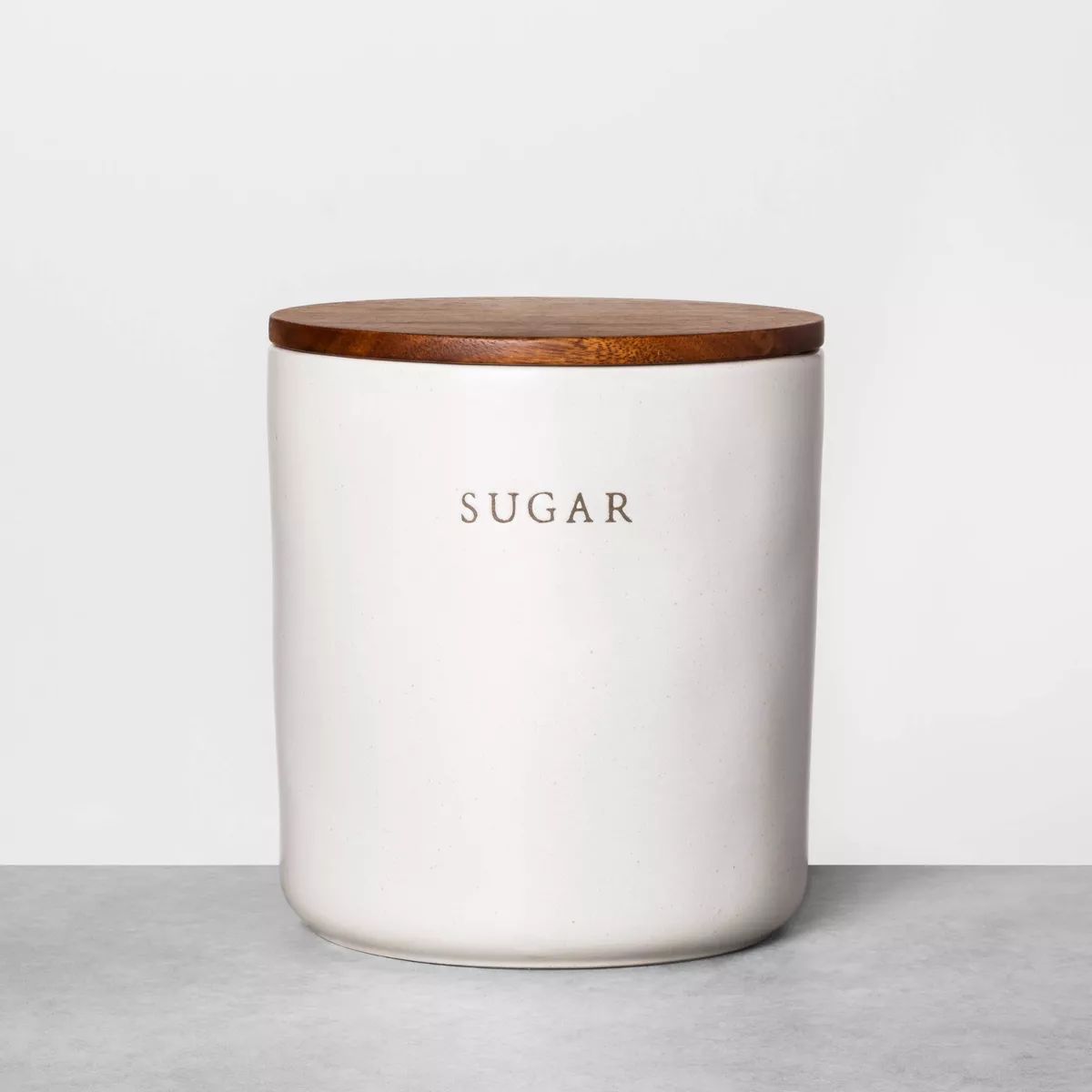 67oz Stoneware Sugar Canister with Wood Lid Cream/Brown - Hearth & Hand™ with Magnolia | Target