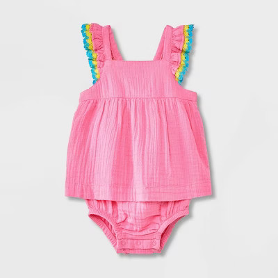 Baby Girls' Gauze Eyelet Jumpsuit - Cat & Jack™ | Target