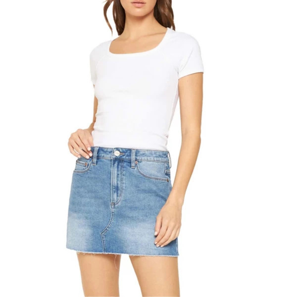 Women's Mica Denim Raw Hem Denim Skirt Small Mid Wash | Scheels