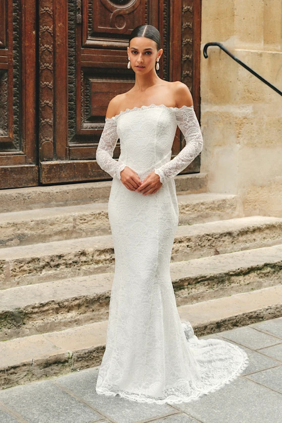 Beloved Promise White Lace Off-the-Shoulder Mermaid Maxi Dress | Lulus