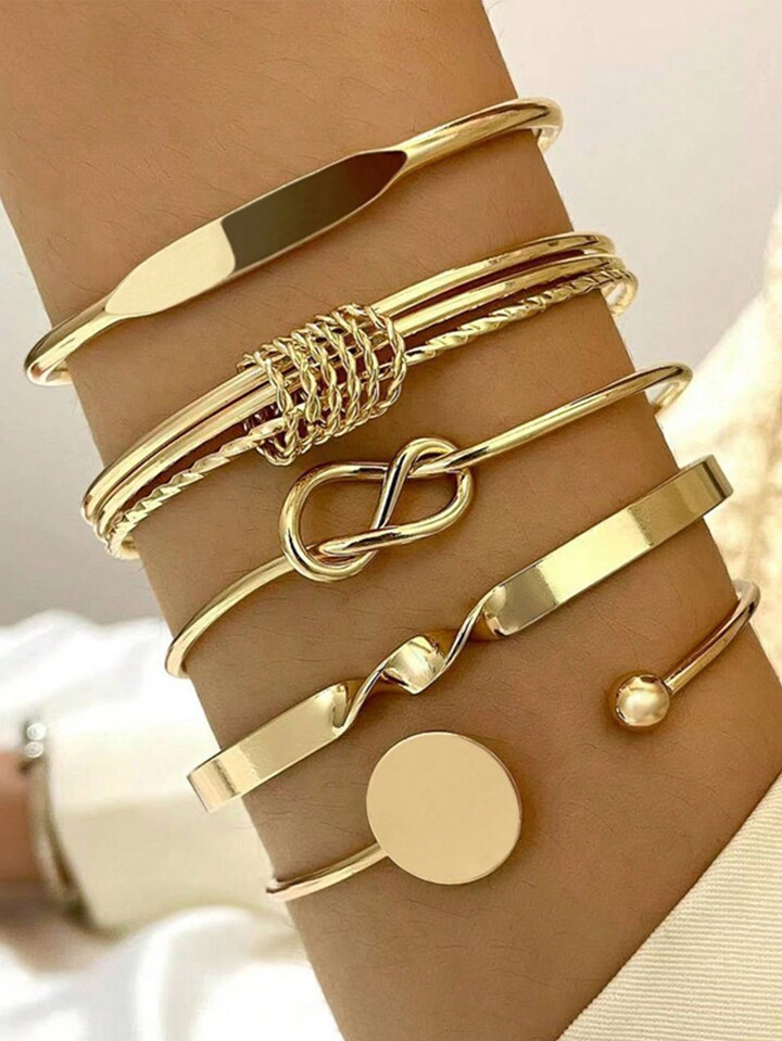 5pcs Bohemian Style Women's Metal Bracelet Set | SHEIN USA | SHEIN