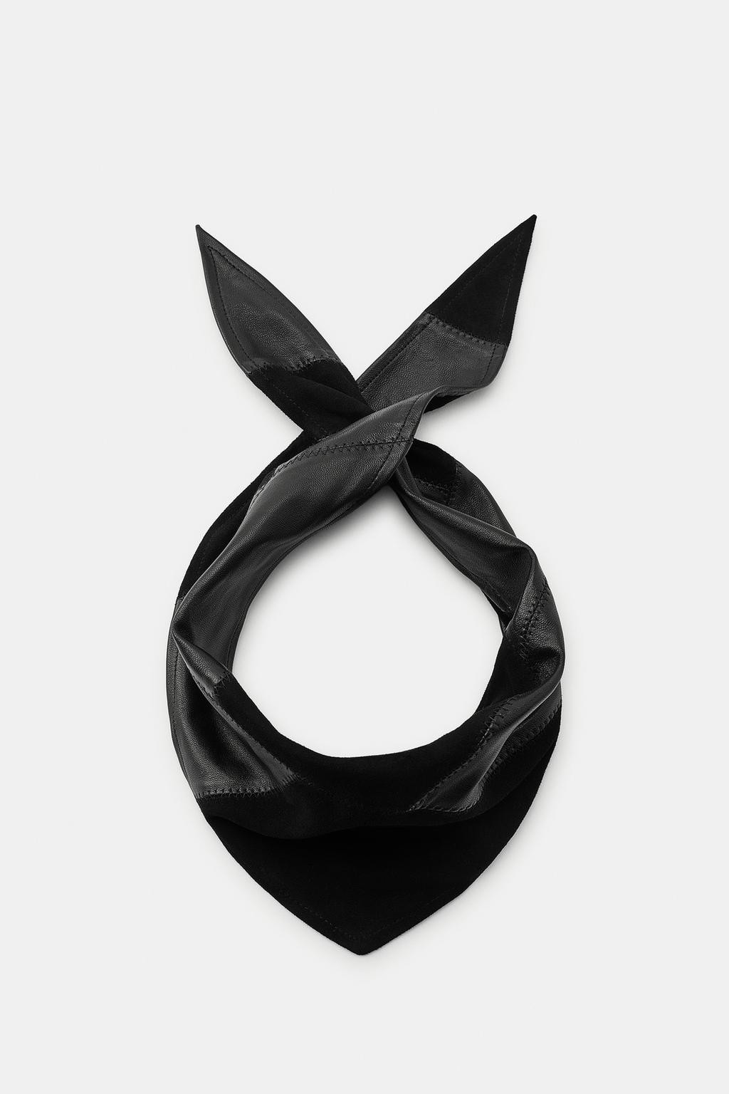 100% SPLIT LEATHER COMBINATION BANDANA | Zara US