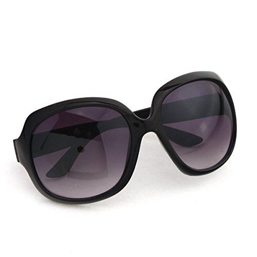 Flowertree Women's S3113 Gradient Mirrored Lenses Round Oversized 64mm Sunglasses (black) | Amazon (US)