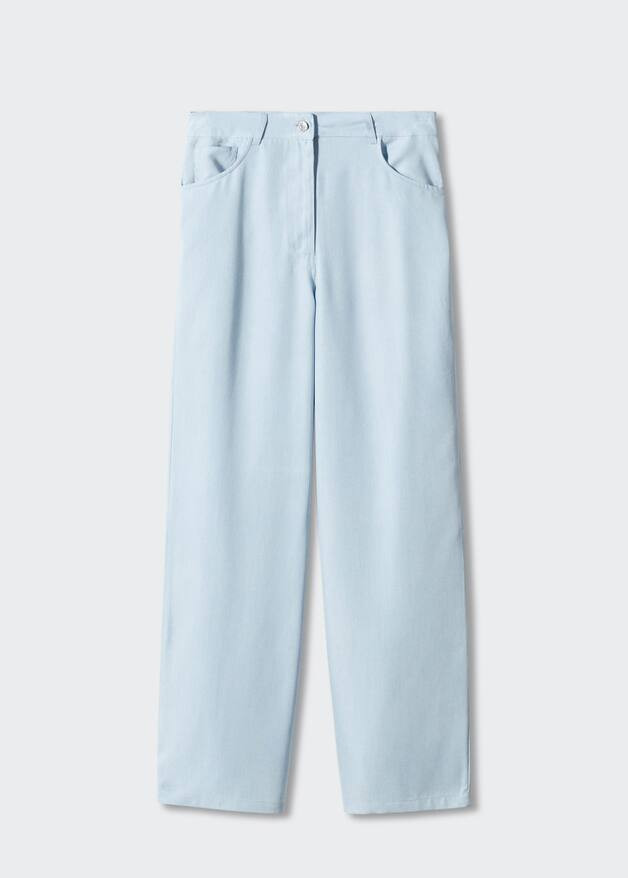 Wideleg lyocell trousers | MANGO (UK)