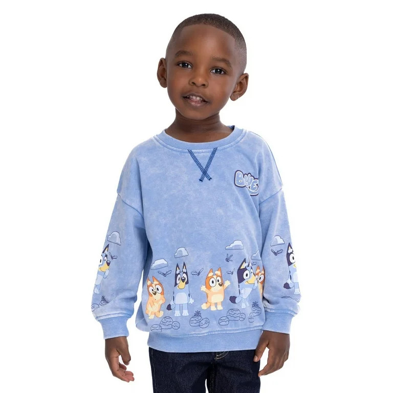 Bluey Toddler Boys Pullover Sweatshirt with Long Sleeves, Sizes 2T-5T | Walmart (US)
