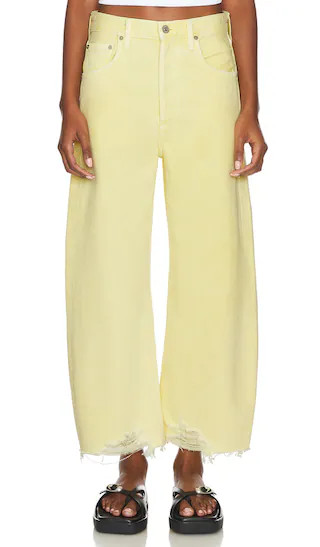 Ayla Undone Hem Crop in Limoncello | Revolve Clothing (Global)