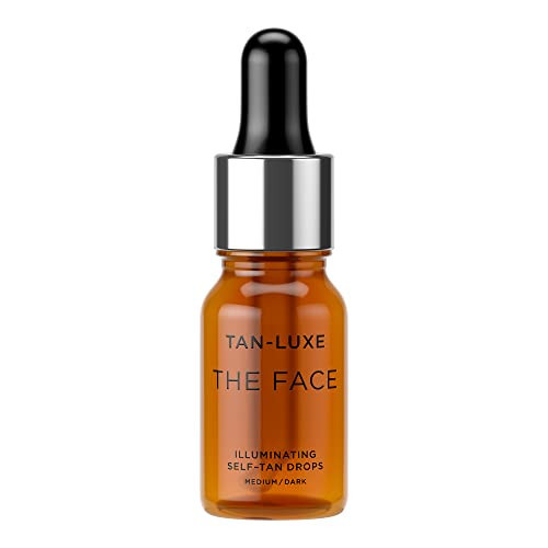 Tan-Luxe The Face Illuminating Self-Tan Drops, Customizable Face Tanning Serum, Natural Glow, Mix With Skincare, Vegan, Cruelty-Free, Streak-Free, 0.33 fl. oz/10 ml Bottle (Medium/Dark) | Amazon (US)