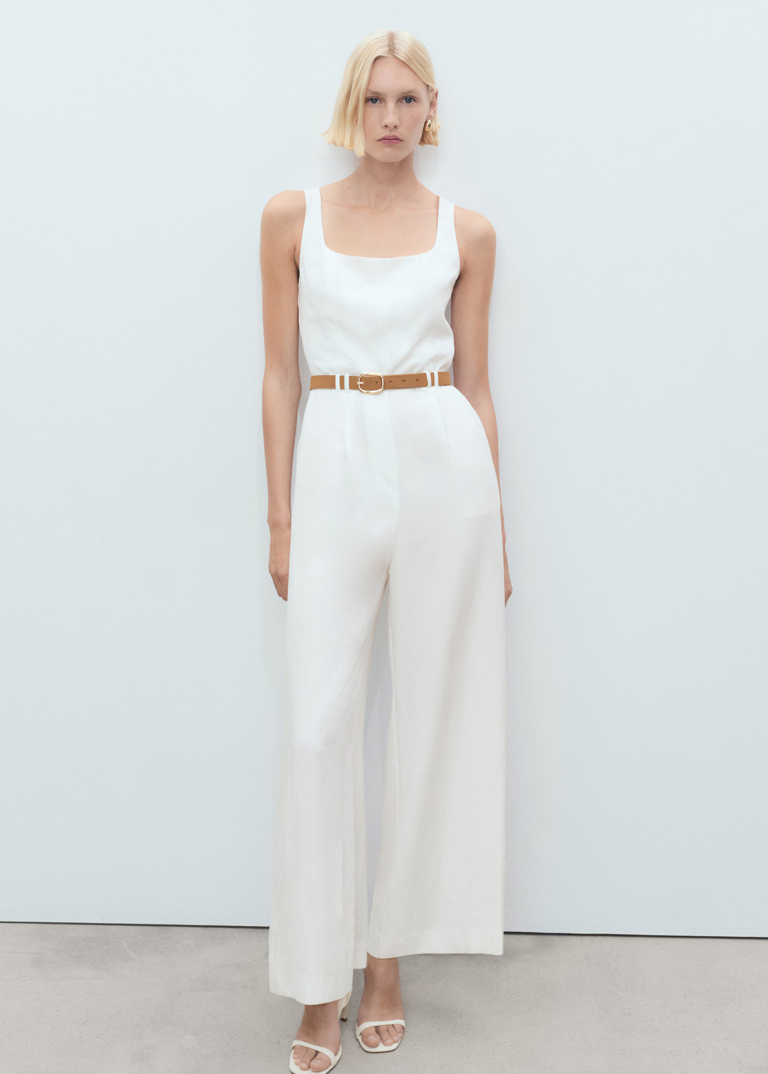 Long lyocell jumpsuit with belt | Mango (US/MX/AU)