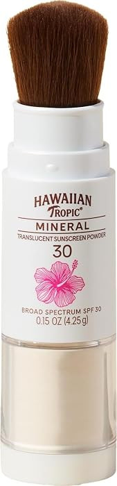 Hawaiian Tropic Mineral Powder Sunscreen Brush SPF 30, SPF Powder Sunscreen for Face, Brush On Su... | Amazon (US)