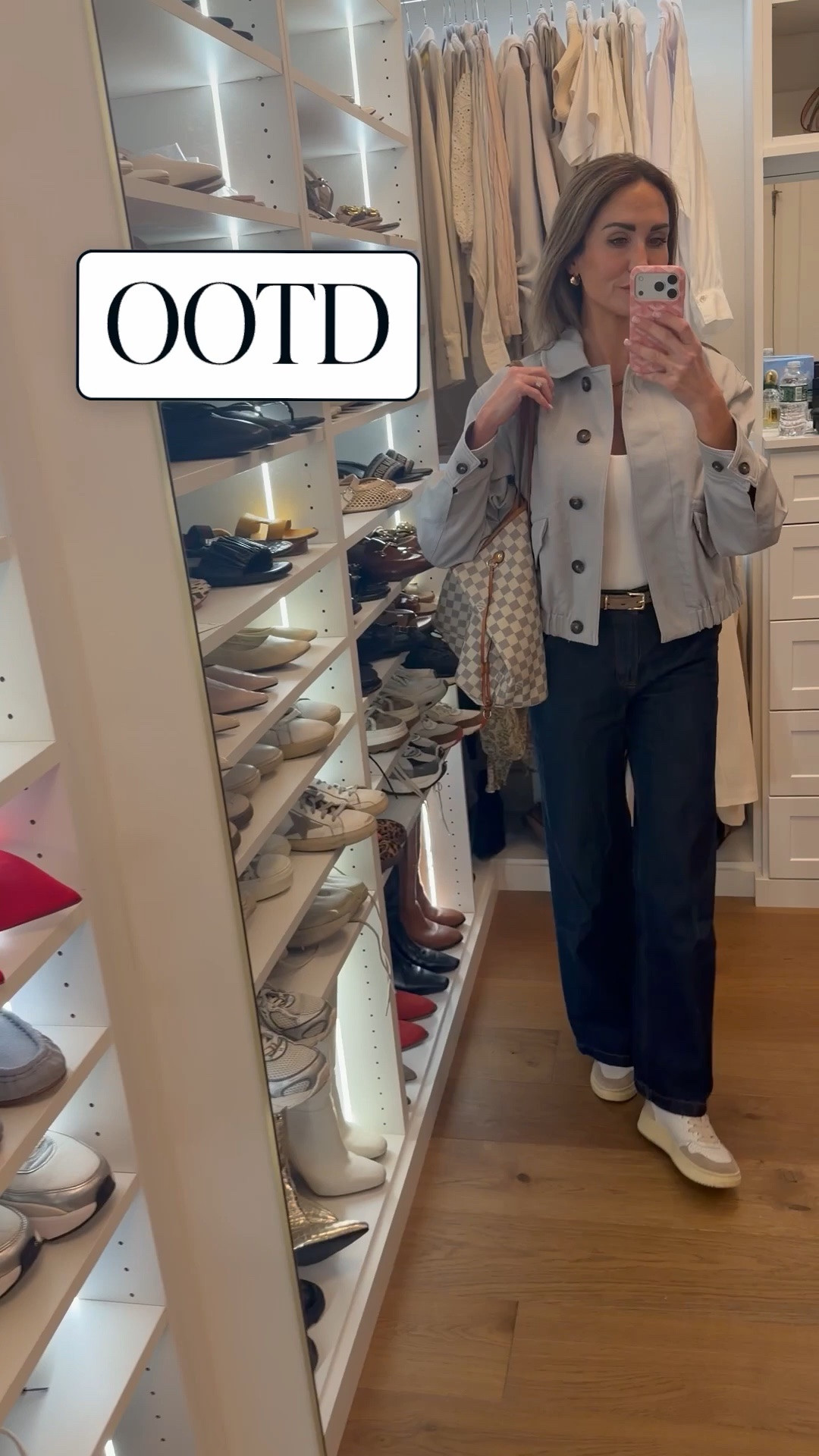 OOTd in a spring jacket, bodysuit, wide leg jeans and sneakers on way to hair dresser and errands ✨

#LTKmomlife #LTKfoodie #LTKootd