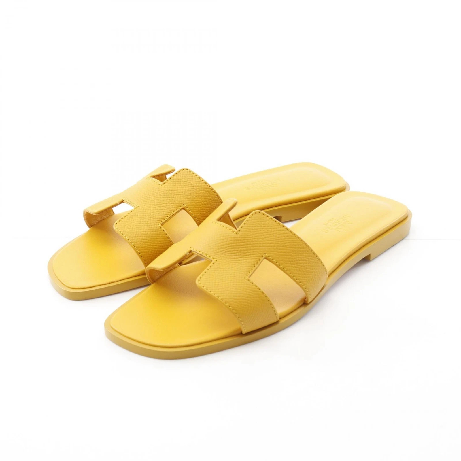 HERMES OranSandals H202272Z Epsom leather Jaune Yellow Used Women size 36.5 | eBay US