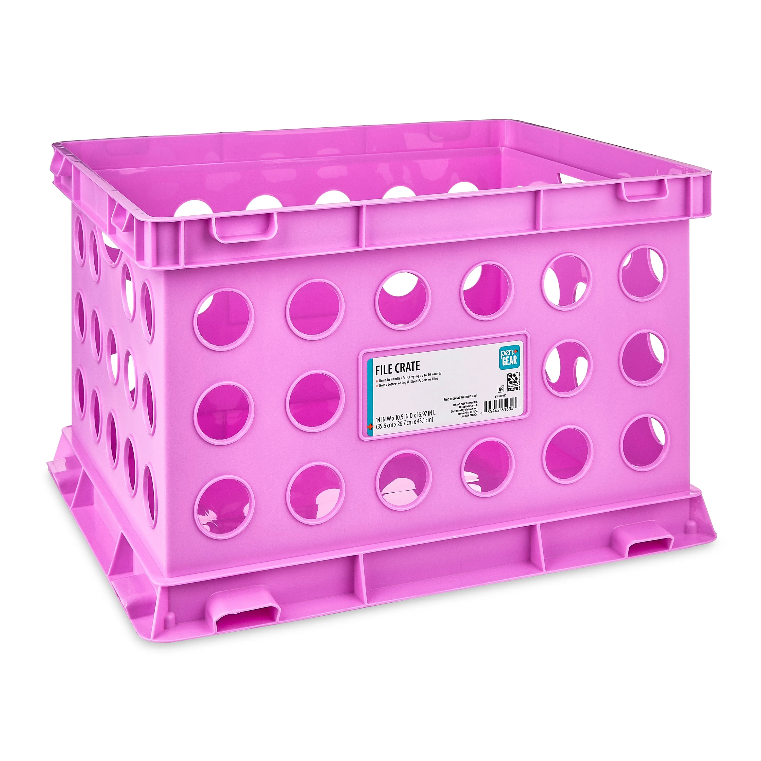 Pen+Gear Plastic File and Storage Crate, Violet Glow, 6-pack | Walmart (US)