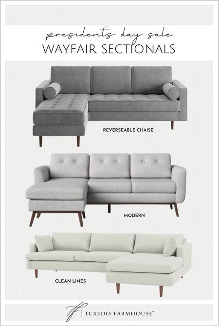 Sectional sofas on the president’s day sale at Wayfair. 

Living room furniture 

#LTKFind #LTKSale #LTKhome