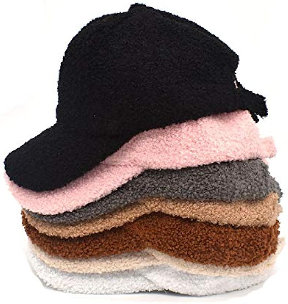 Winter Warm Teddy-Fleece-Hip-Hop Baseball-Hat Faux-Lamb-Wool Adjustable Baseball-Caps | Amazon (US)