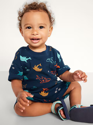 Short-Sleeve Pocket T-Shirt and Shorts Set for Baby | Old Navy (US)