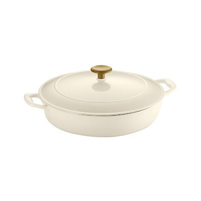 Tramontina 4qt Enameled Cast Iron Covered Braiser - Latte | Target
