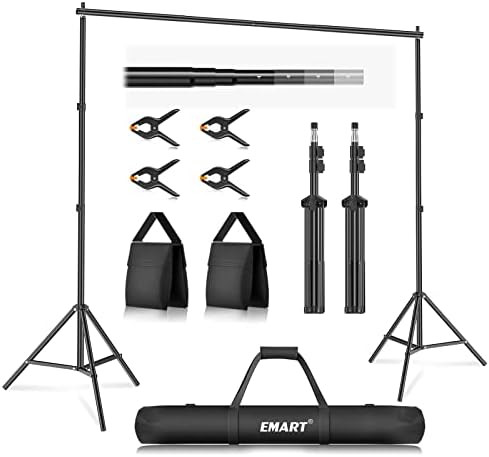 EMART Photo Video Studio 10Ft Adjustable Background Stand Backdrop Support System Kit with Carry ... | Amazon (US)