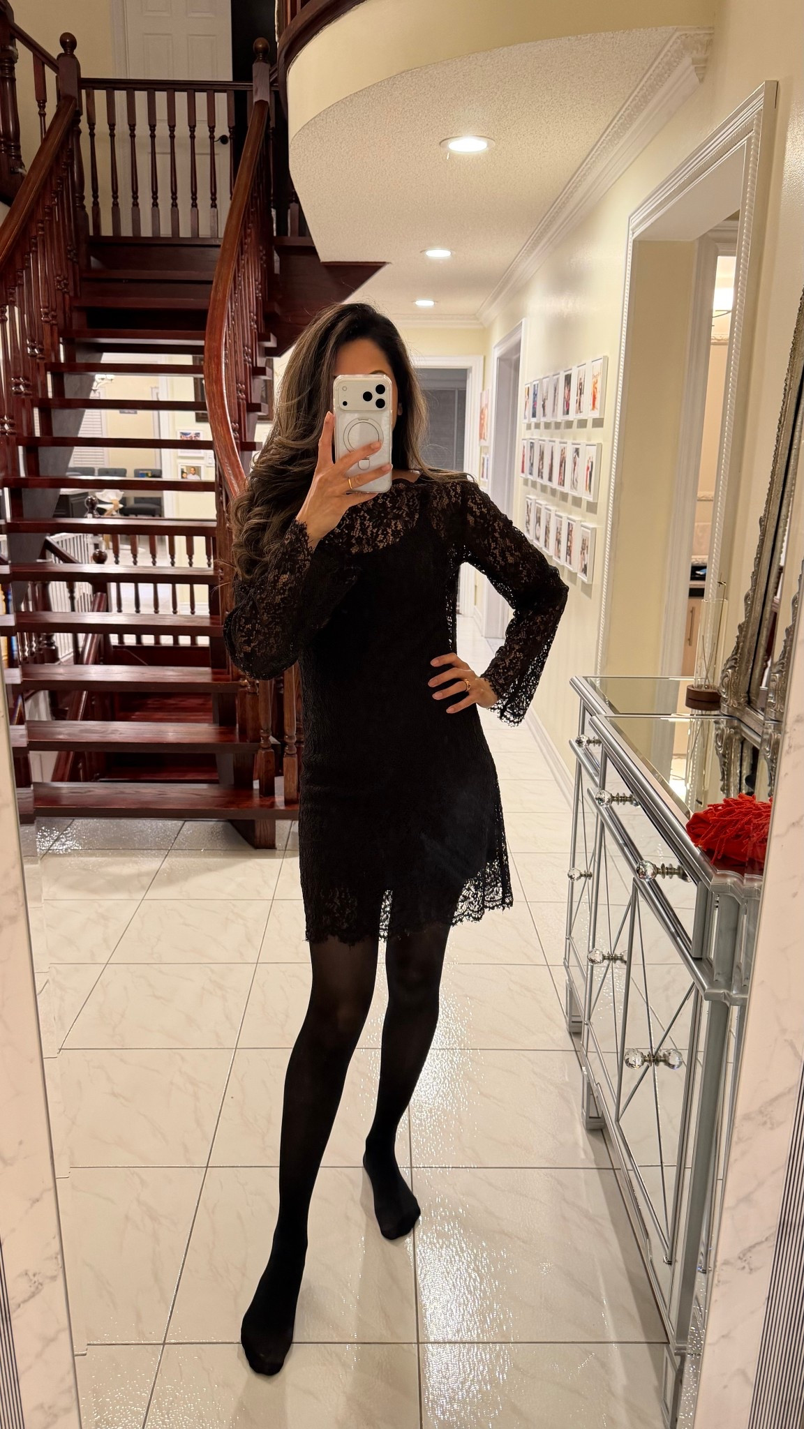 This is one of those easy throw on dresses that always works. Simple lace, flattering fit, and comfortable enough to wear all day. I style it with tights and boots in cooler weather and on its own when it’s warmer. Linking it here since so many of you asked.

#LTKstyle #LTKfashion 

#LTKdresses #LTKstyletip