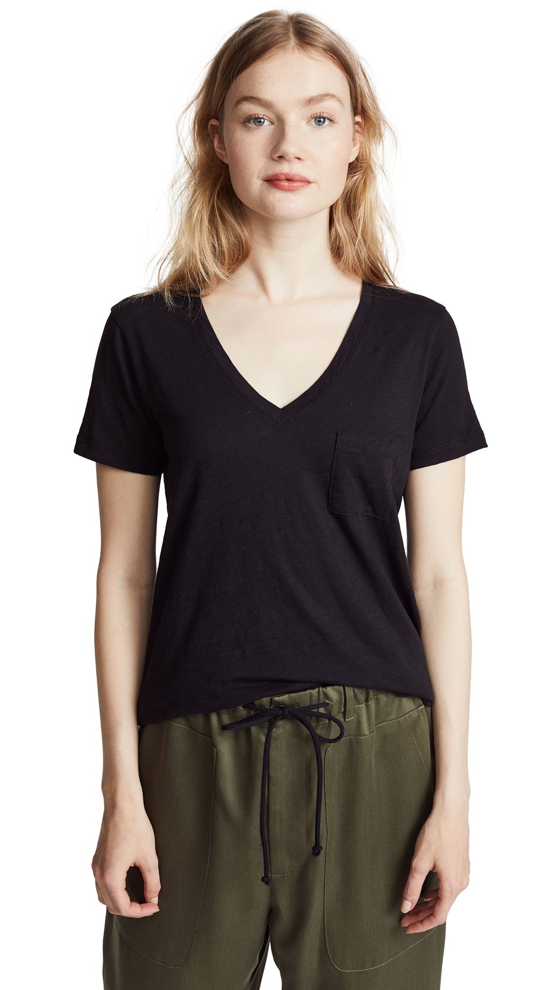 Madewell Whisper Cotton V Neck Pocket Tee | Shopbop