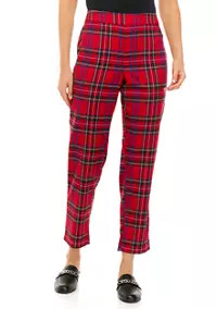 Chaps Women's Stretch Twill Plaid Pants | Belk