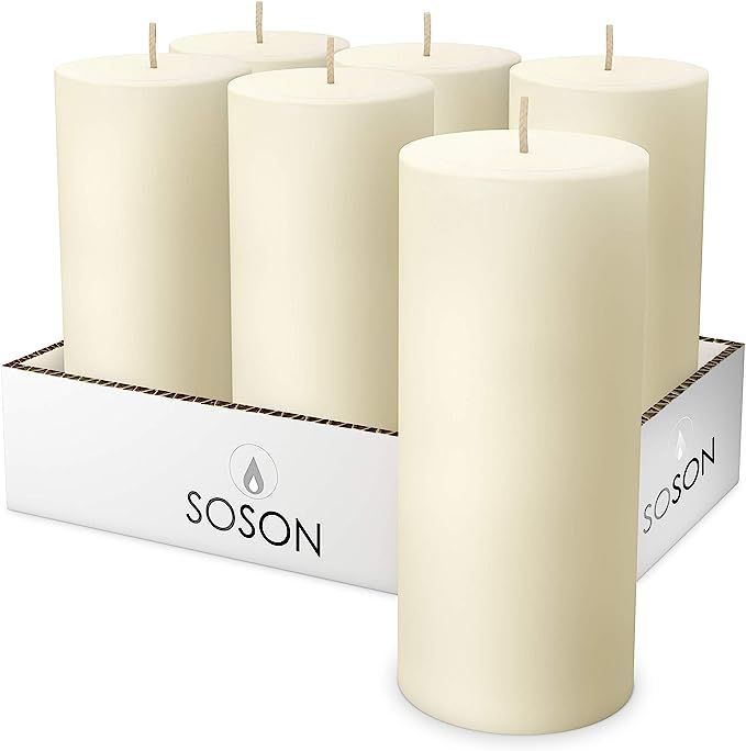 Simply Soson Smooth 2.75x6 Cotton Ivory Candles | Pillar Candles for Home | Unscented Candles & Drip | Amazon (US)