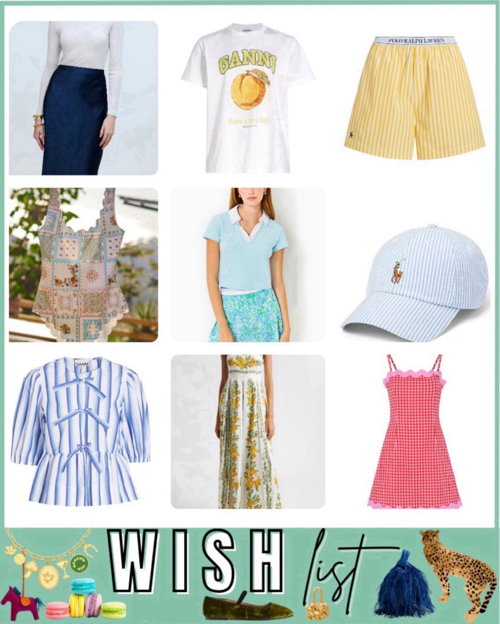 Wish list - maxi skirt, lemon tee, boxer shorts, dresses, ganni tie front top  



#LTKSeasonal #LTKStyleTip #LTKFindsUnder100