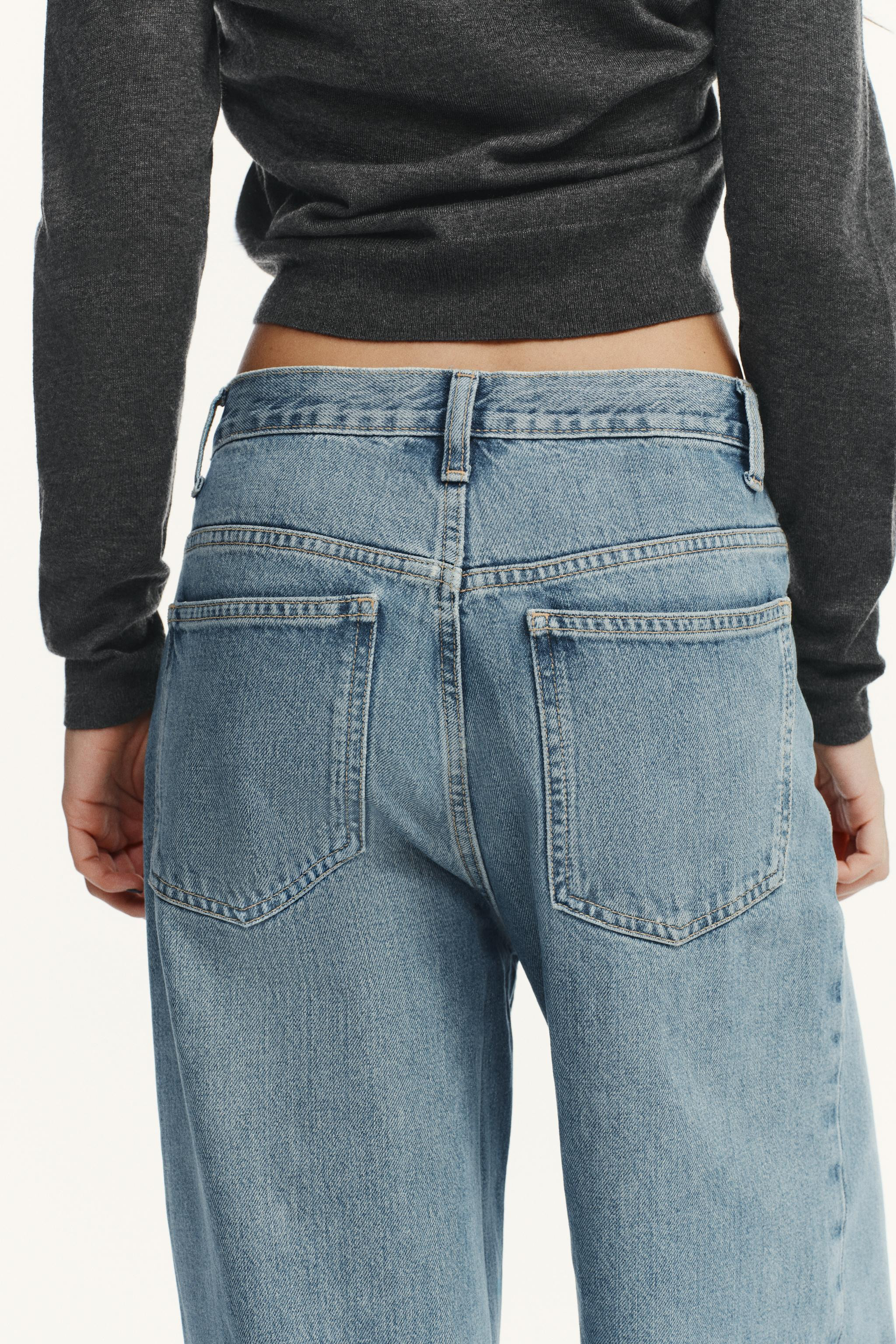 TRF WIDE-LEG HIGH-WAIST JEANS WITH CROSSOVER WAIST | Zara UK