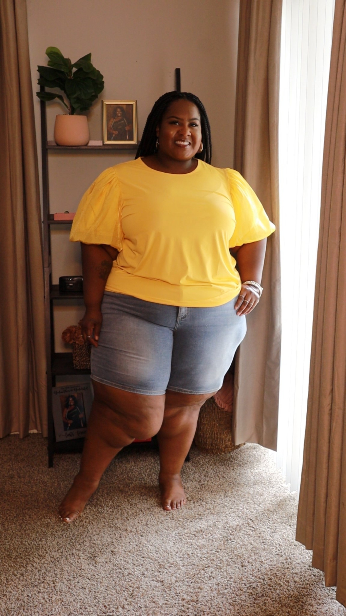 Summer  fun and comfort! Yellow top and denim shorts always a go!

#LTKPlusSize