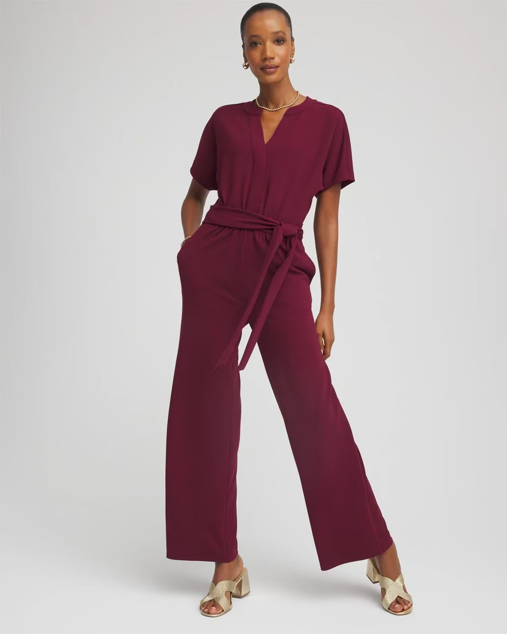 Belted Dolman-Sleeve Jumpsuit | Chico's
