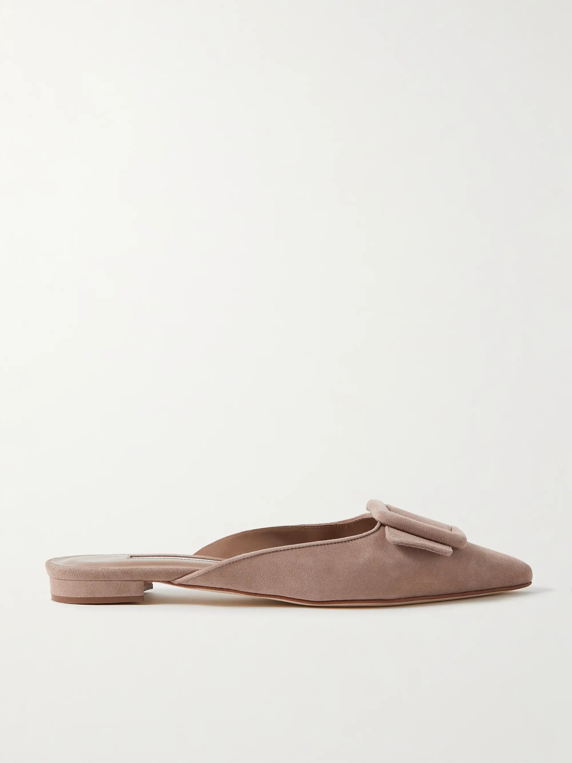 Maysale buckled suede point-toe flats | NET-A-PORTER (US)