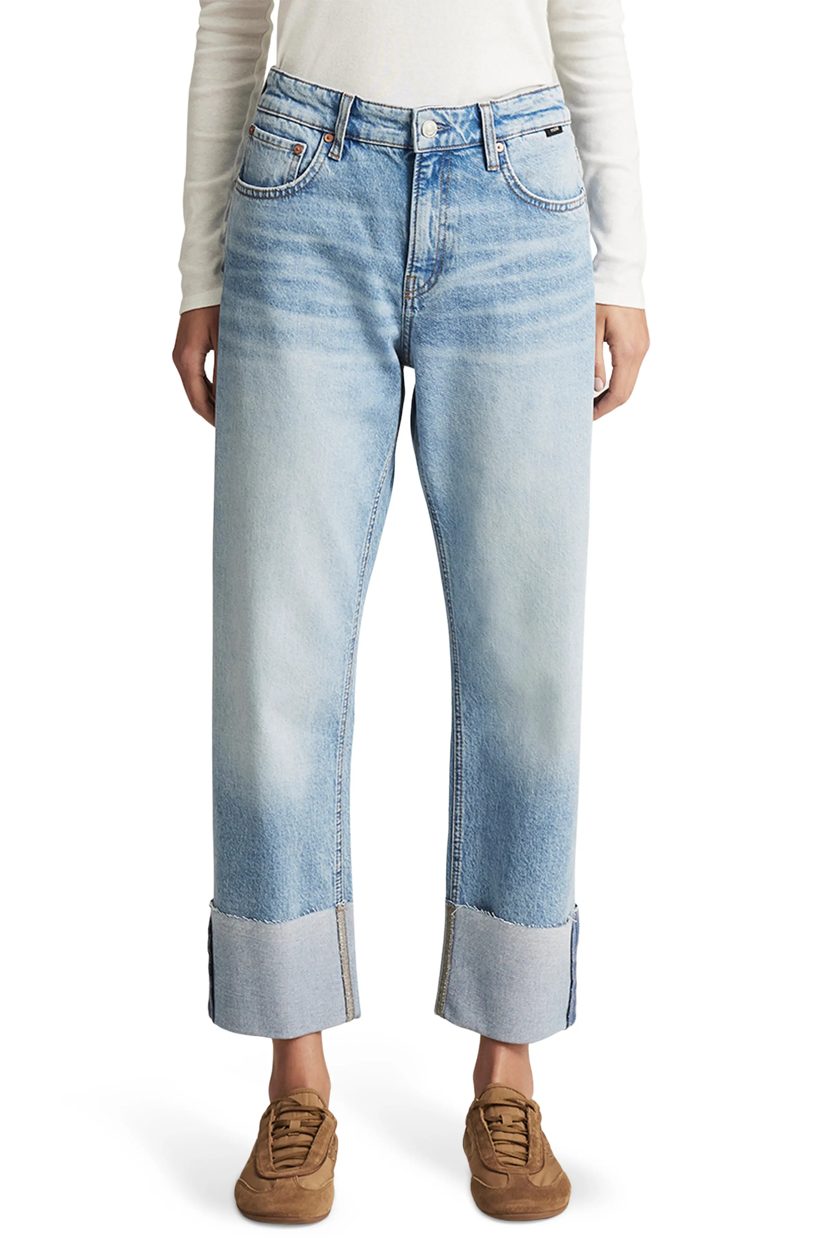 Mavi Jeans Savannah Cuffed High Waist Relaxed Straight Leg Jeans (Women) | Nordstrom | Nordstrom