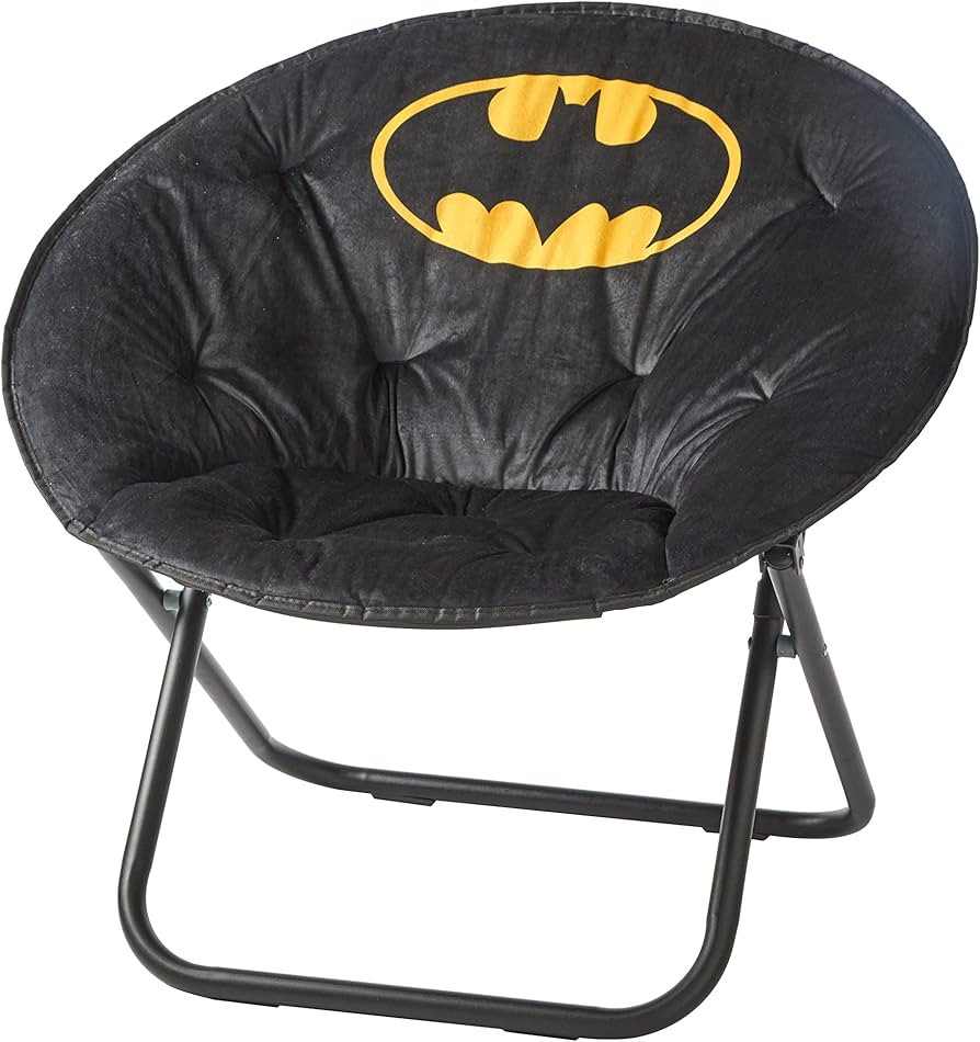 Idea Nuova Batman Folding Lounge and Gaming Saucer Chair, Polyester, 29" H x 32" W x 22" D, 16"D ... | Amazon (US)