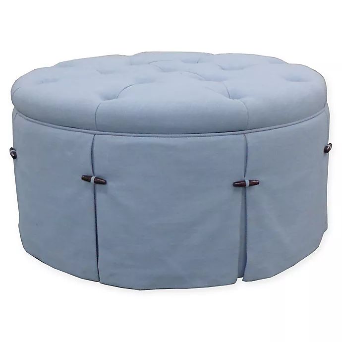 One Kings Lane™ Open House Felicity Round Skirted Ottoman | Bed Bath & Beyond | Bed Bath & Beyond