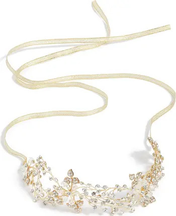 Crystal Embellished Floral Head Wrap | Nordstrom