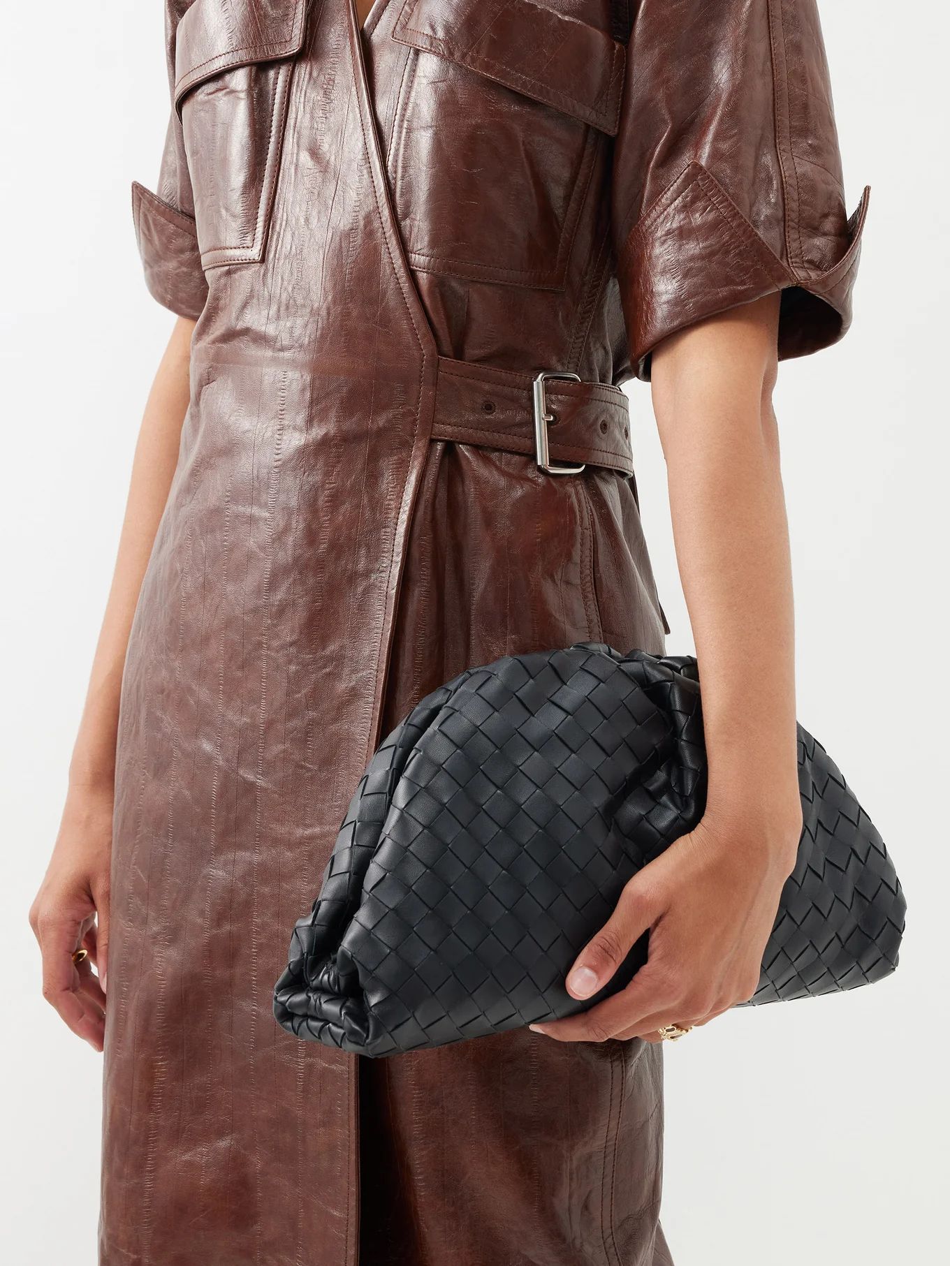 Pouch large Intrecciato-leather clutch bag | Bottega Veneta | Matches (US)