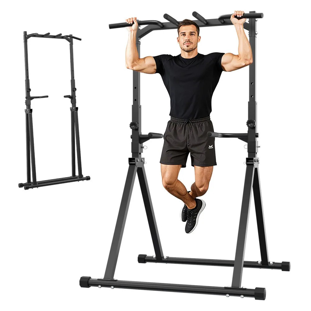 Dowan Foldable Pull Up Bar Stand 350LBS Capacity Adjustable Height Dip Station for Home Gym Strength Training Equipment for Calisthenics Pullups and | Lowe's