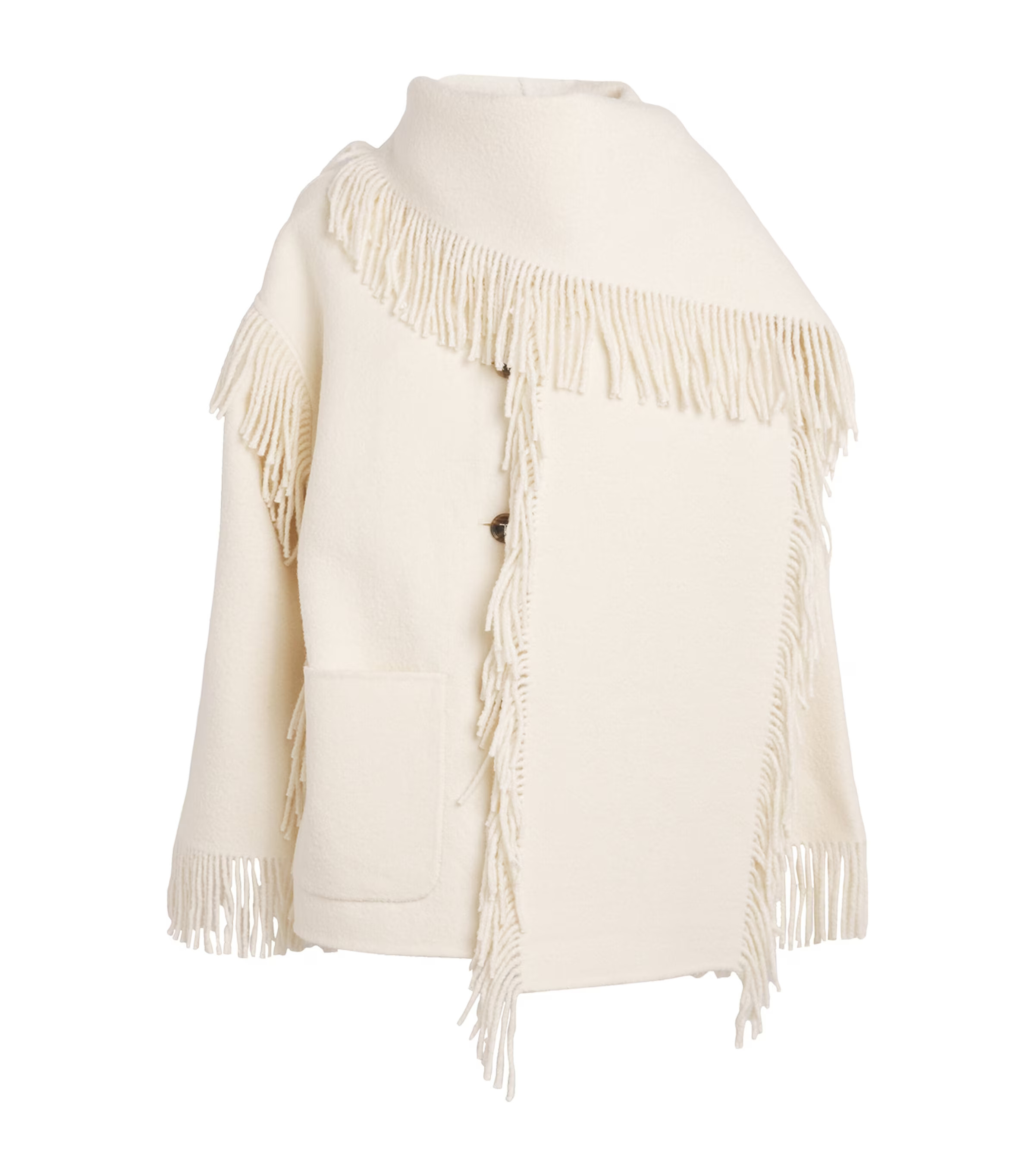 White Wool-Blend Scarf Jacket | Harrods