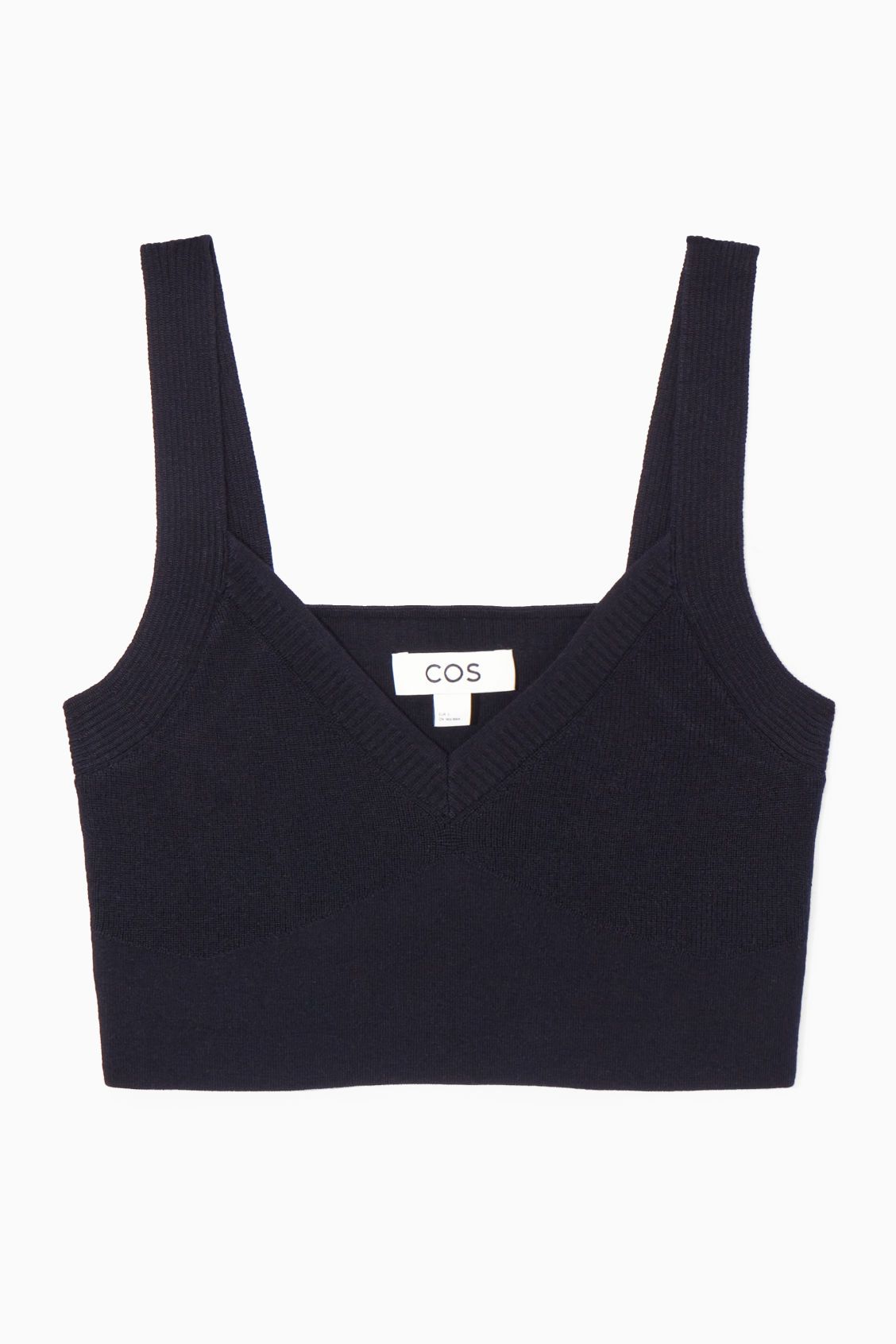 KNITTED V-NECK BRALETTE - NAVY - Knitwear - COS | COS (US)