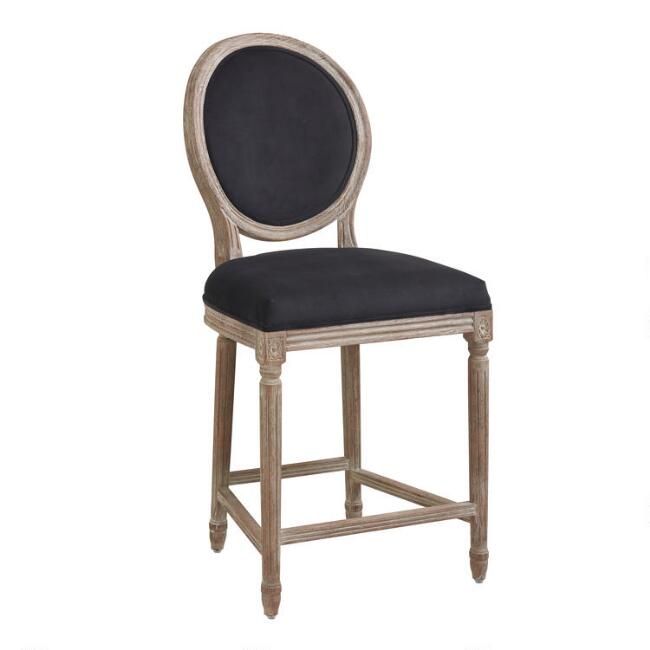 Round Back Paige Upholstered Counter Stool | World Market