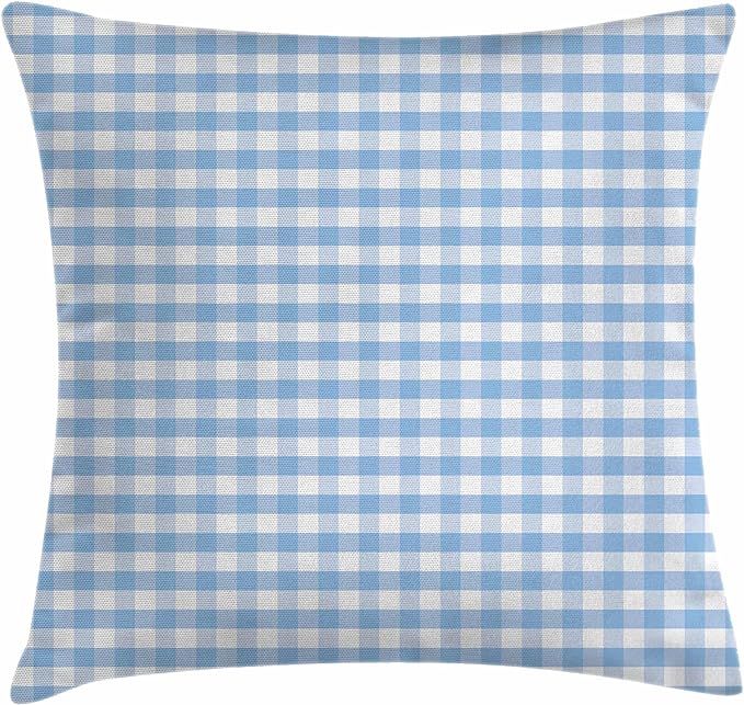 Ambesonne Checkered Pillow Cushion Cover Pack of 2, Little Squares and Stripes Pastel Color Gingh... | Amazon (US)
