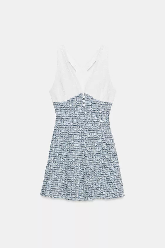 CONTRAST TEXTURED DRESS | Zara UK